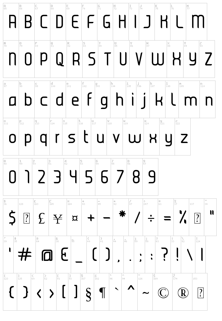 Juice font map